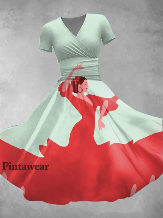 Vestido de manga corta para mujer como imagen / S