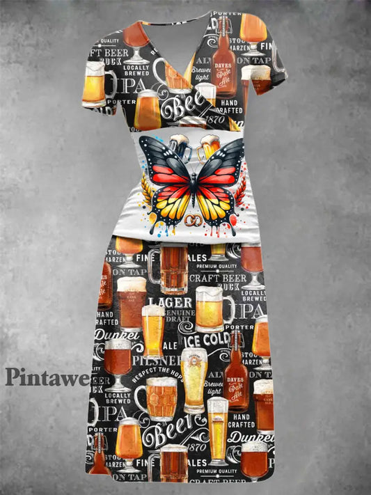 Vestido estampado de día de cerveza alemana para mujer como imagen / S